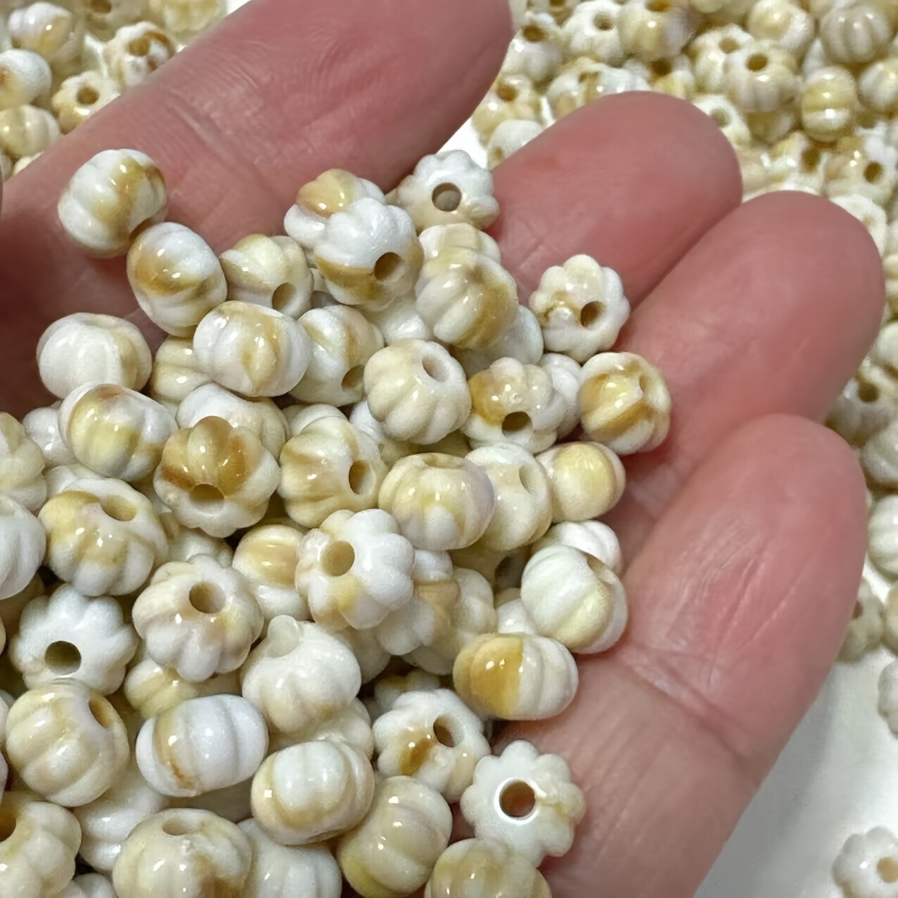 60pcs Bohemian Light-Colored Round Beads, DIY Jewelry